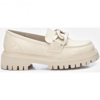 Mocasines para Mujer Refresh 171064 con Cierre de Cremallera Beige/Negro