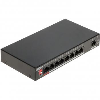 Switch Dahua DH-PFS3009-8ET1GT-96 - Switch No Gestionado L2 8 Puertos Fast Ethernet PoE + 1 Puerto Gigabit