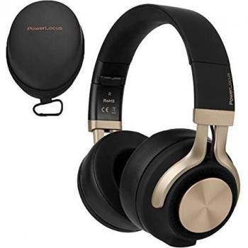 PowerLocus Auriculares Bluetooth Diadema P3,[Bluetooth 5.0,40h de música] Cascos Bluetooth Inalámbrico Plegable Casco Bluetooth y Audio Cable Sonido Estéreo con Micrófono para iPhone, Móviles, TV, PC