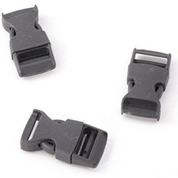 Cooplay 20pc negro plástico Delrin Clip hebillas Single Side Release hebilla de correa Bum Bolsas de viaje mochila equipaje Apriete soporte de doble ajustable Interior tamaño 20 mm 25 mm DIY 25mm inner side negro