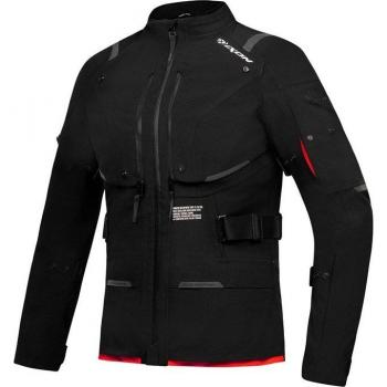 Ixon M-SKEID Chaqueta textil impermeable para mujer en color negro y rojo brillante