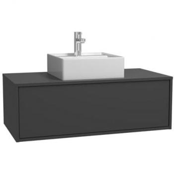 Mueble flotante de baño gris antracita con lavabo cuadrado - 94 cm - TEANA II