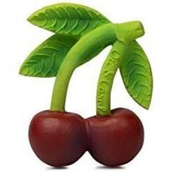 Oli & Carol - Mordedor Bebé de Caucho Natural, Mery The Cherry, 10 cm