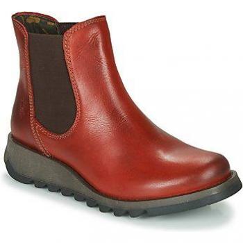 Fly London Salv Red Leather Women's Chelsea Boots