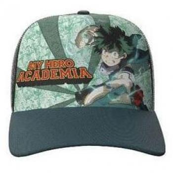 Gorra Trucker My Hero Academia Izuku Midoriya Verde con Rejilla Trasera