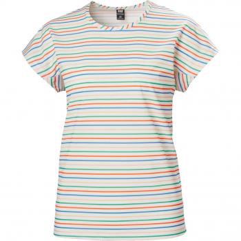 Maillot de mujer Helly Hansen Thalia, camiseta de manga corta veraniega, diseño multistripe