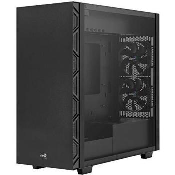 Aerocool FLO, Caja PC, 5 ventiladores 12cm, cristal templado, rejilla, negro