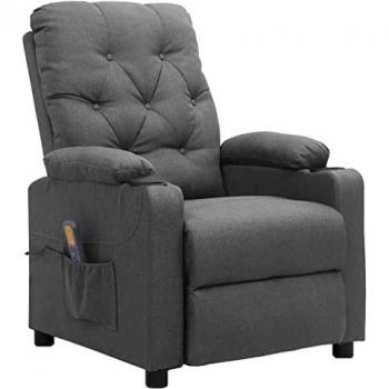 Sillón de masaje tela gris claro Vidaxl Gris