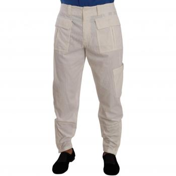 Dolce & Gabbana Off White Cotton Corduroy Cargo Pants - IT48 | M