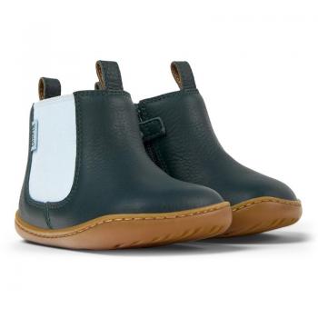 Camper Peu Cami - Green Leather Ankle Boots for Kids, Size 23, First Walkers