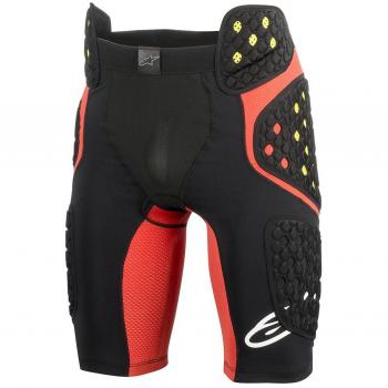 Alpinestars Seque Pro Pantalones Cortos, Hombre, Color Negro/Rojo, tamaño Medium