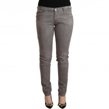 Acht Gray Cotton Low Waist Skinny Push Up Denim Jeans - W32