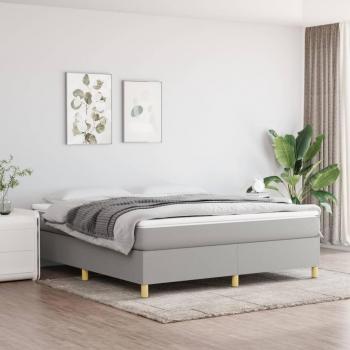 Cama box spring con colchón gris claro 180x200 cm