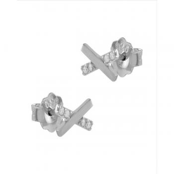 Pendientes Itemporality X Plata con Circonitas