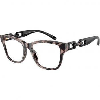 Emporio Armani Gafas Graduadas EA 3222U 5410 - Montura de acetato, forma rectangular, color negro, lentes graduados personalizables, diseño moderno y elegante