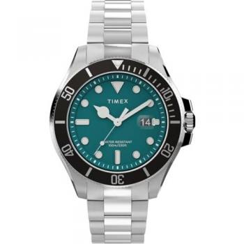 Timex Harborside Coast Men's Stainless Steel Analog Quartz Watch with Date and Luminous Hands