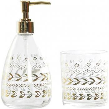 Set de Baño Elegante con Detalles en Cristal y ABS