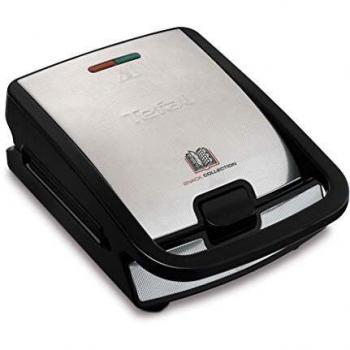 Sandwichera y Wafflera Tefal Snack Collection SW857D12 700W Inox y Negro con Placas Antiadherentes