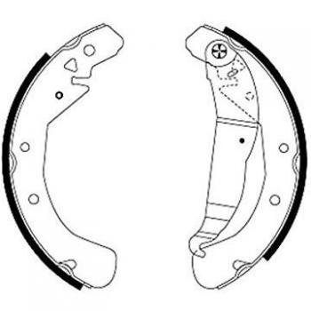 Juego de zapatas de freno HELLA 8DB 355 001-631 para OPEL / VAUXHALL con sistema de frenos Lucas, incluye levante para freno de mano