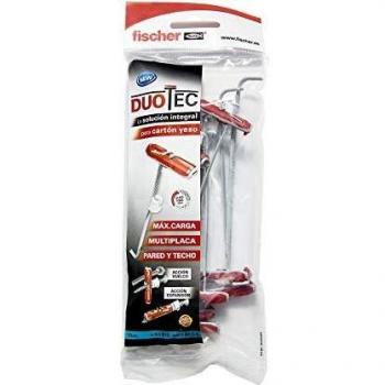 fischer 541888 Tacos para Paredes de cartón-Yeso, Gris+rojo, Duotec 10