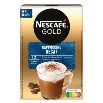 Nescafe Gold Decaf Unsweetened Cappuccino Instant Coffee Sachets - 8 Pack
