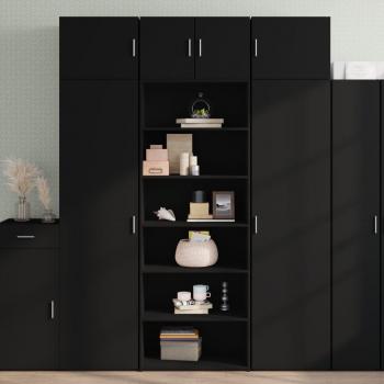 Armario alto negro de madera multicapa 70x41x185 cm