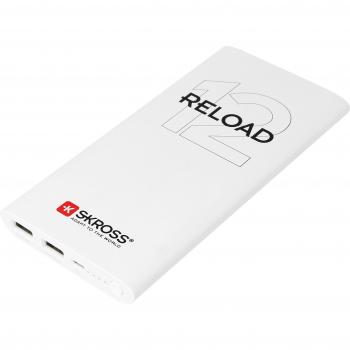 Skross Reload 12 - Batería de viaje, 12000 mAh, doble USB, color blanco