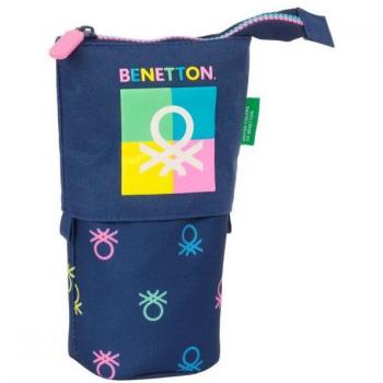 Estuche Cubilete Benetton Cool Azul Marino 8 x 19 x 6 cm
