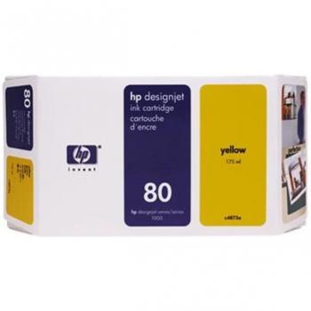 HP 80 C4848A Cartucho de Tinta Original de Alta Capacidad, Color Amarillo, 350 ml