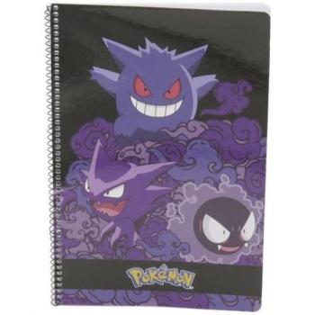 Cuaderno A4 Espiral Pokémon Gengar - 80 Hojas Cuadrícula 4x4 mm - Cyp Brands