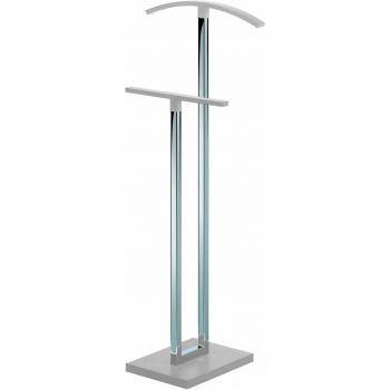 Galán de Noche, Colgador de Pie para Habitacion o Dormitorio, Modelo 23316, Acabado en Madera Color Blanco, Medidas: 46 cm