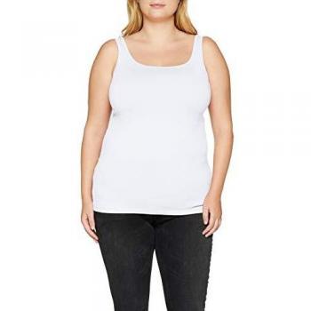 ONLY Carmakoma Cartime Tank Top Camiseta sin Mangas, Blanco