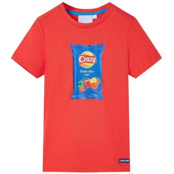 Camiseta de manga corta infantil roja 128
