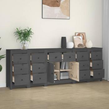 Aparador de madera maciza de pino 230 x 35 x 80 cm, Mueble de Almacenaje de Salón, Armarios con Puertas, Cajón de Madera, Buffet para salón Moderno, Armario