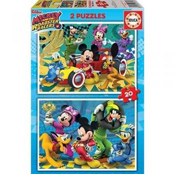 Educa Superpilotos Mickey And The Roadster Racers 2 Puzzles x 20 Piezas, multicolor