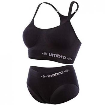 UMBRO PK1203-X Negro & Slip Deportivo Femenino, Costuras L/X, 1 Set Sujetador + Slip Negro, Mujeres