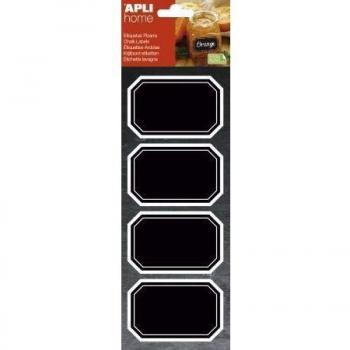 APLI Kids - Etiquetas Removibles Octagonales Acabado Pizarra 80X50 Mm Apli