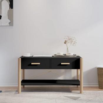Mesa de centro negra en madera contrachapada 82x48x45 cm