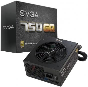 EVGA 750 GQ, 80+ GOLD 750W, Semi Modular, EVGA ECO Mode, Fuente de Alimentación 210-GQ-0750-V2