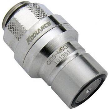 Conector Rápido QD3 No-Spill Masculino Recto G1/4 Pulgadas - Color Plata