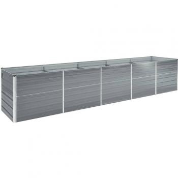 vidaXL Garden Raised Bed Galvanised Steel 400x80x45 cm Grey