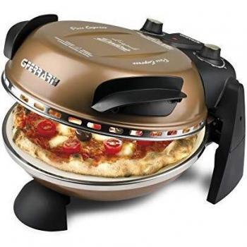 G3 Ferrari G10006 Pizza Express Delizia Horno para Pizza con Piedra Refractaria, 1200 W, Temperatura hasta 400°C, Color Negro y Bronce