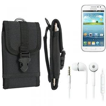bolsa del cinturón / funda para Samsung Galaxy Win, negro + Auriculares | caja del teléfono cubierta protectora bolso - K-S-Trade