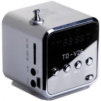 TD-V26 TD-V26-Ba-02-Mini altavoz portátil para ordenador portátil, reproductor de MP3/MP4/iPod y iPhone, color negro