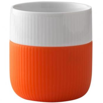 Fluted Contrast Coffee Cup, Poppy Red-Orange by Royal Copenhagen by Royal Copenhagen