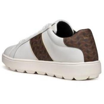 Zapatillas deportivas Geox Spherica ECUB-1 para mujer en color blanco/marrón oscuro, talla 38