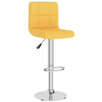 Taburete de cocina de tela amarillo mostaza