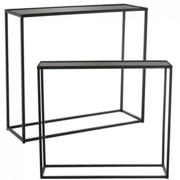 Set de mesas Alexandra House Living Negro Metal 2 Piezas