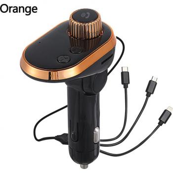 Cargador Universal para Coche con 3 USB, Reproductor MP3 Inalámbrico por Bluetooth, Adaptador de Radio, Carga Rápida 5.0 y Transmisor FM