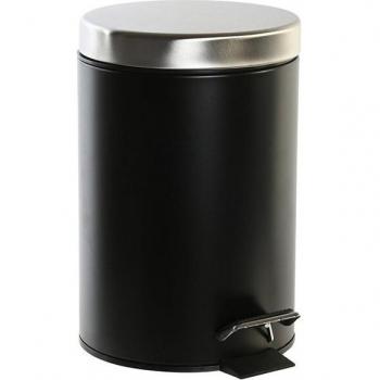 Papelera con Pedal de Metal Inoxidable 3L Negra